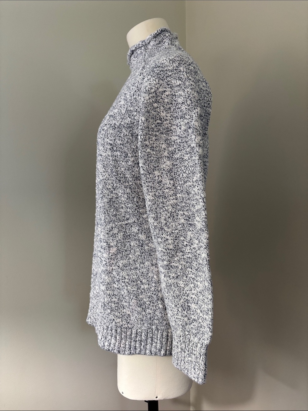 LL Bean Cotton Ragg Sweater, Funnelneck Pullover Size M - Picture 4 of 8